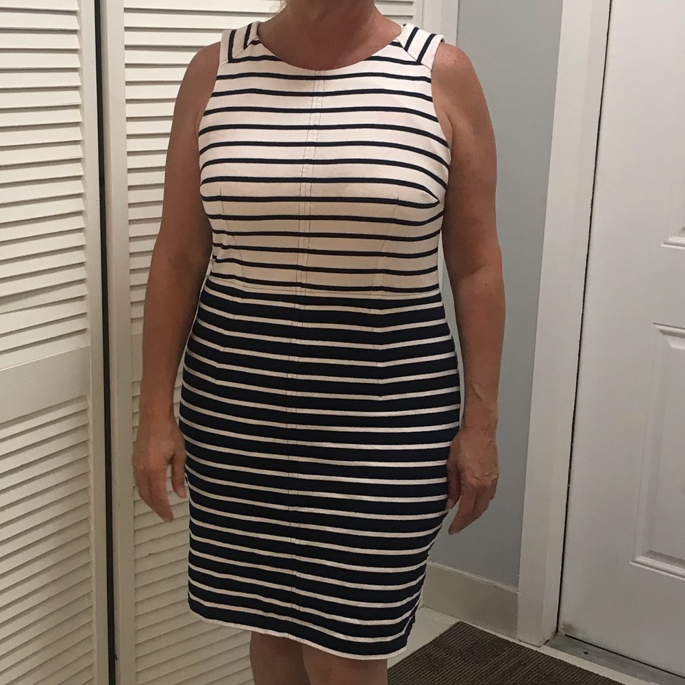 Navy blue stripe dress